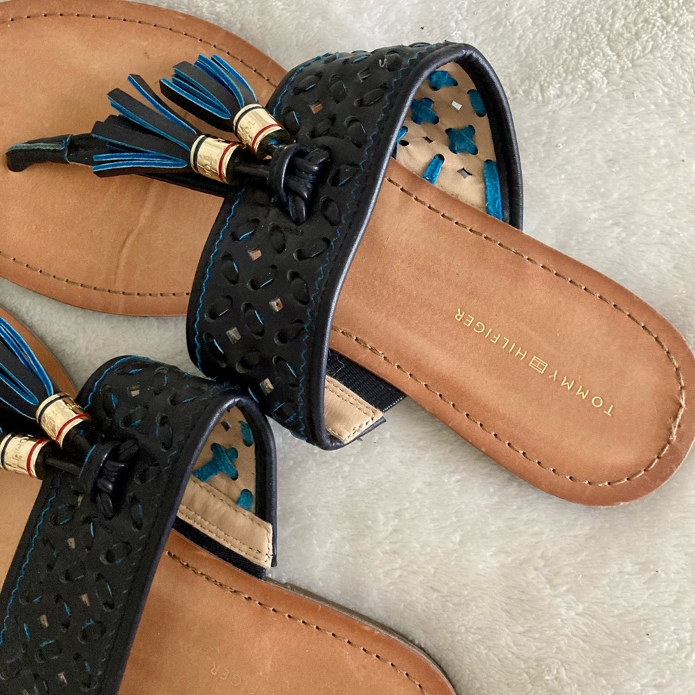 Tommy Hilfiger Tassel Sandals- Size 8 1/2 - 9, Slightly Worn
